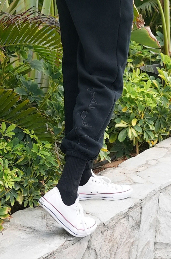 "THE NILE" BLACK SWEATPANTS