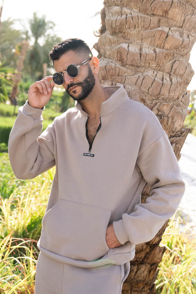 "THE NILE" SAND HALF-ZIP
