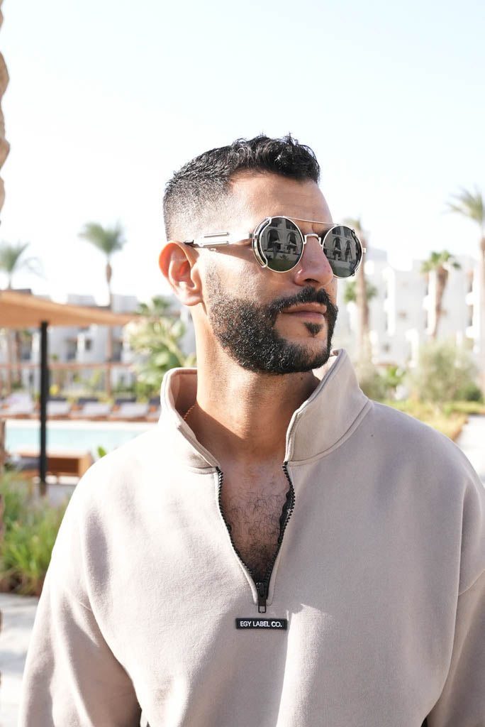 "THE NILE" SAND HALF-ZIP