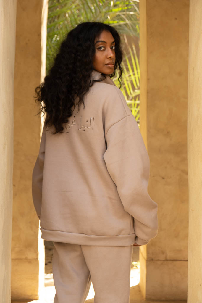 "THE NILE" SAND HALF-ZIP